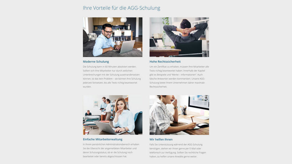 AGG-Zertifikat - Online Schulung - Vorteile