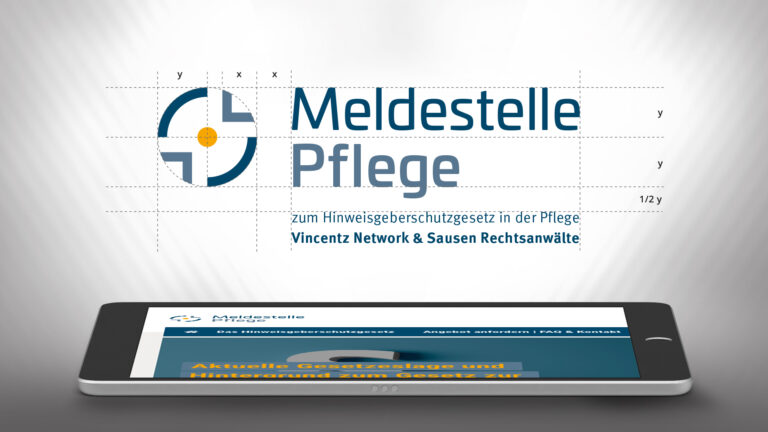 Ein Tablet über dem das neue Logo schwebt